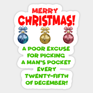 Scrooge Christmas Quote. A Christmas Carol Sticker